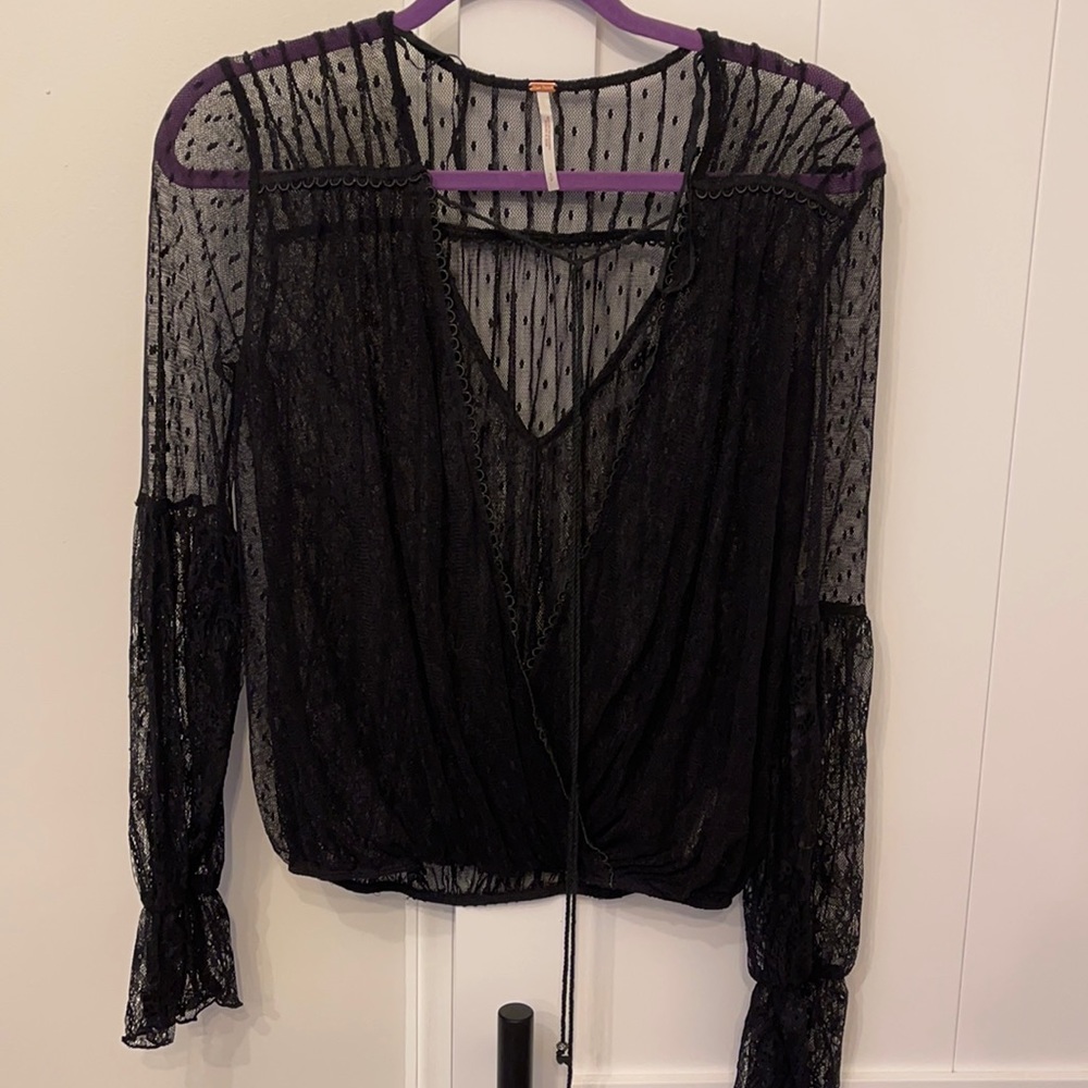 Sheer free people blouse